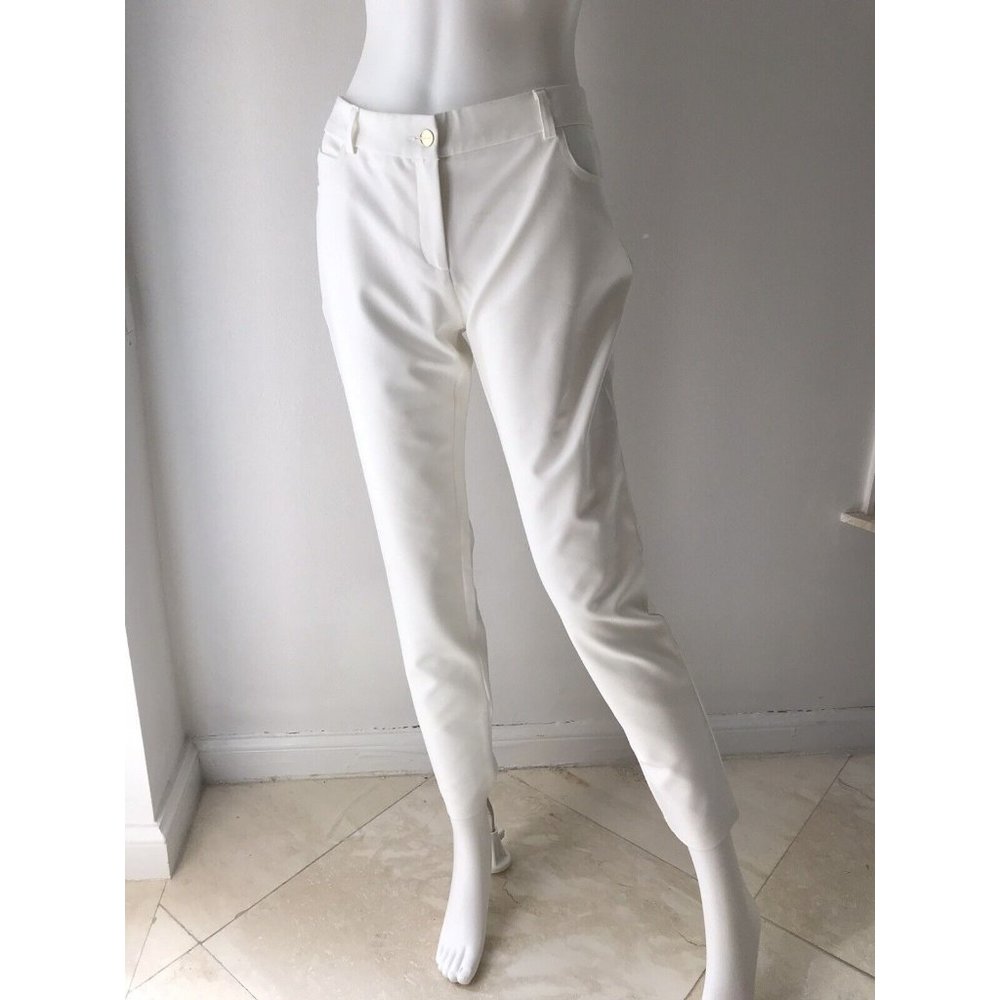 NWT Marciano Women's Pants Chino Skinny Leg White Pockets Mid Rise Size 44